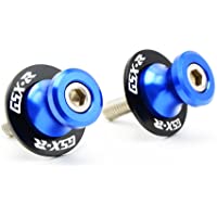 2pcs Motocicleta 8MM Aluminio Basculante Bobina de Deslizadores Tornillos del Soporte para GSXR 600 750 1000 (Azul)